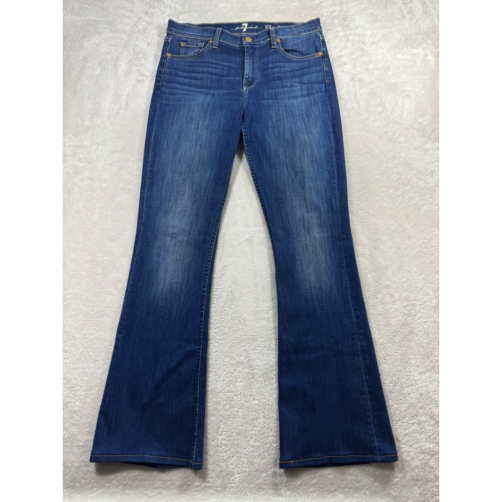 7 For All Mankind Womens Charlize Flare Blue Jeans 30 Meas: 31x32